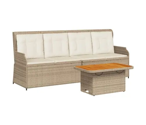 3-Daļīgs Dārza Atpūtas Mēbeļu Komplekts, Bēša Pe Rotangpalma Vidaxl