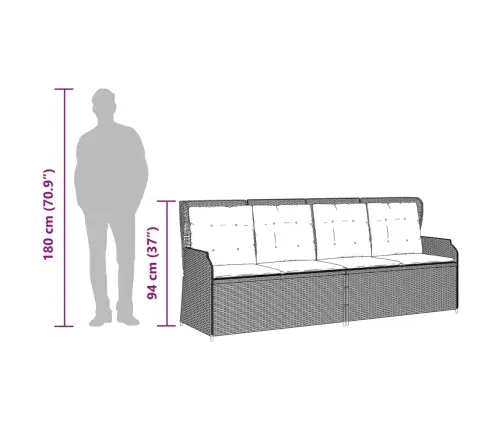 3-Daļīgs Dārza Atpūtas Mēbeļu Komplekts, Bēša Pe Rotangpalma Vidaxl