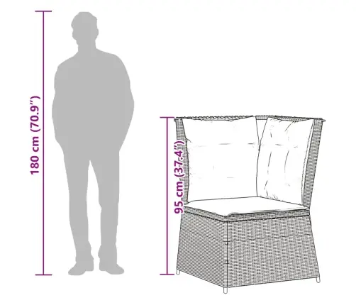 5-Daļīgs Dārza Mēbeļu Komplekts, Matrači, Bēša Pe Rotangpalma Vidaxl