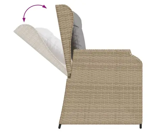 5-Daļīgs Dārza Mēbeļu Komplekts, Matrači, Bēša Pe Rotangpalma Vidaxl