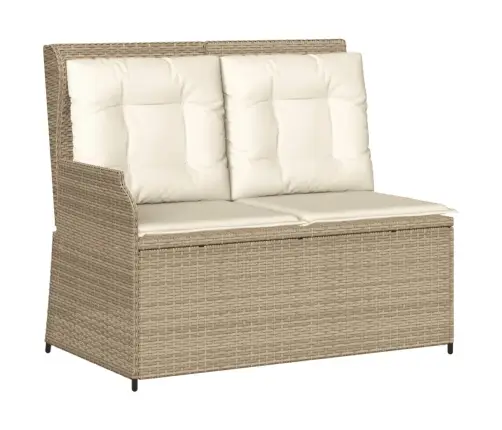 5-Daļīgs Dārza Mēbeļu Komplekts, Matrači, Bēša Pe Rotangpalma Vidaxl