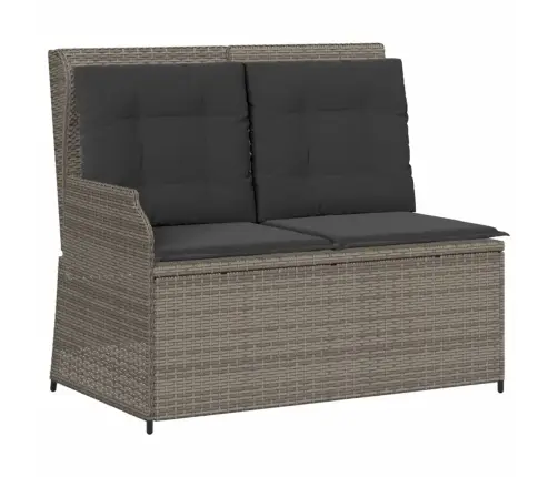 3-Daļīgs Dārza Dīvāna Komplekts Ar Matračiem, Pelēks Pe Pinums Vidaxl