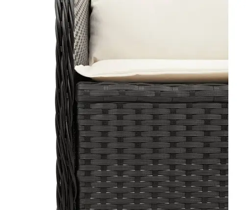 3-Osaline Aiamööblikomplekt Patjadega, Must, Polürotang