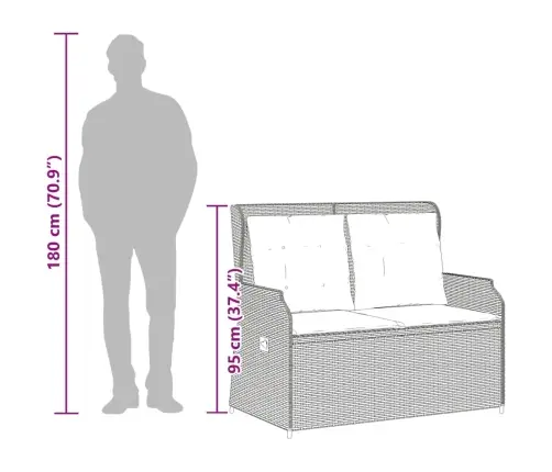 3-Osaline Aiamööblikomplekt Patjadega, Must, Polürotang