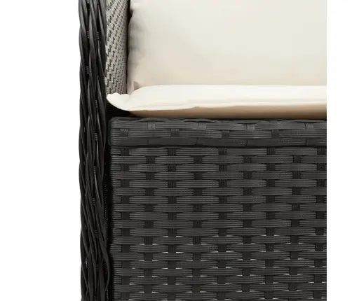 Sodo Komplektas Su Pagalvėlėmis, 3 Dalių, Juodas, Poliratanas Sodo Komplektas Su Pagalvėlėmis, 3 Dalių, Juodas, Poliratanas