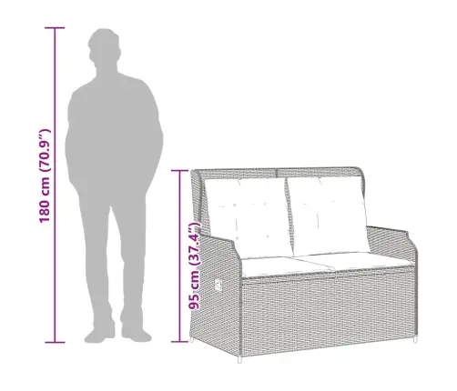 3-Daļīgs Dārza Atpūtas Mēbeļu Komplekts, Bēša Pe Rotangpalma Vidaxl