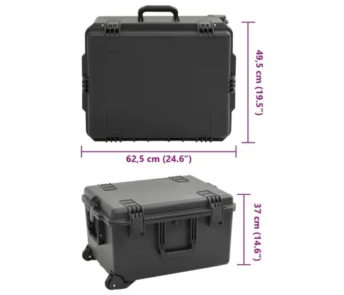 Kaasaskantav Transpordikohver, Must, 62,5X49,5X37 cm Pp