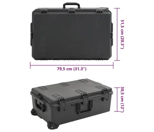 Pārnēsājams Lidojumu Koferis, Melns, 79,5X51,5X30,5 Cm, Pp Vidaxl