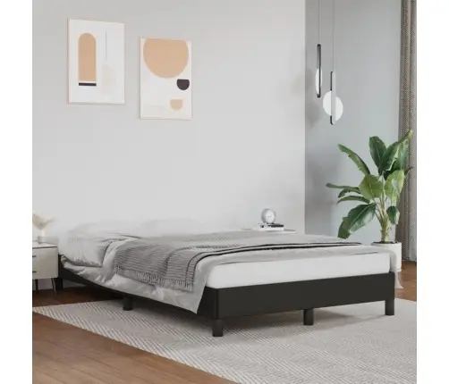 Gultas Rāmis Bez Matrača Melns 120X190 Cm Mākslīgā Āda Vidaxl
