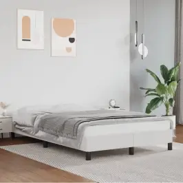 Gultas Rāmis Bez Matrača Balts 120X190 Cm Mākslīgā Āda Vidaxl Gultas Rāmis Bez Matrača Balts 120X190 Cm Mākslīgā Āda Vidaxl