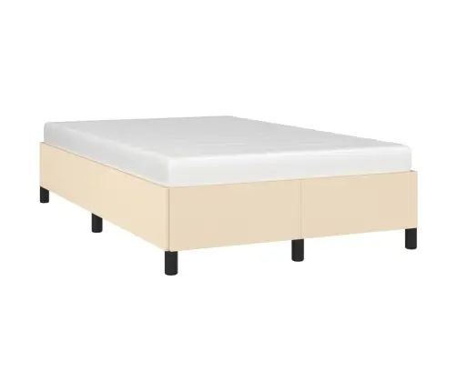 Gultas Rāmis Bez Matrača Krēmkrāsas 120X190 Cm Audums Vidaxl