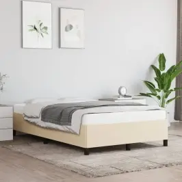 Gultas Rāmis Bez Matrača Krēmkrāsas 120X190 Cm Audums Vidaxl