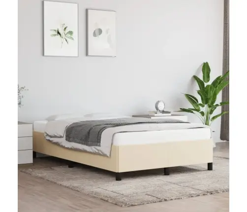 Gultas Rāmis Bez Matrača Krēmkrāsas 120X190 Cm Audums Vidaxl