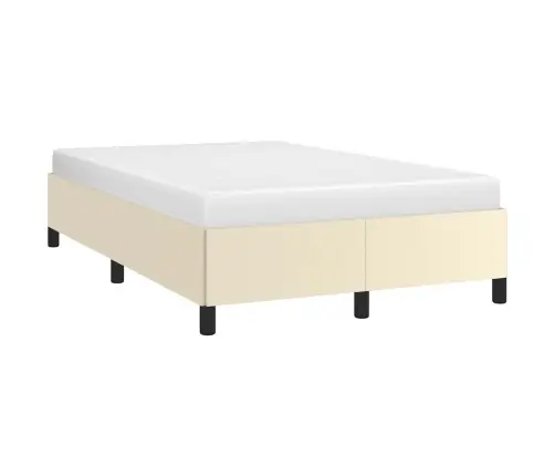 Gultas Rāmis Bez Matrača, Krēmkrāsas, 120X190 Cm, Mākslīgā Āda Vidaxl