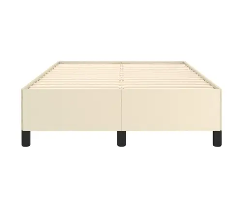 Gultas Rāmis Bez Matrača, Krēmkrāsas, 120X190 Cm, Mākslīgā Āda Vidaxl