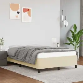 Gultas Rāmis Bez Matrača, Krēmkrāsas, 120X190 Cm, Mākslīgā Āda Vidaxl