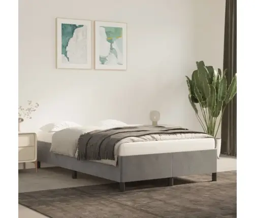 Gultas Rāmis Bez Matrača Gaiši Pelēks 120X190 Cm Samts Vidaxl