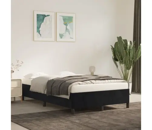 Lovos Rėmas Be Čiužiniu, Juodas, 120X190 cm Aksomas