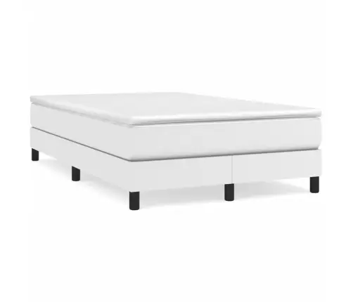 Atsperu Gulta Ar Matraci, Balta, 120X190 Cm, Mākslīgā Āda Vidaxl