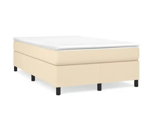 Atsperu Gulta Ar Matraci, Krēmkrāsas Audums, 120X190 Cm Vidaxl