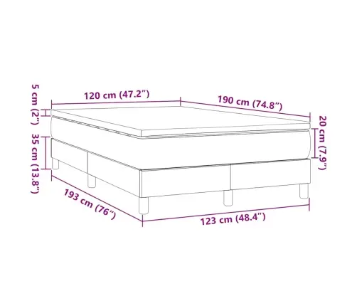Atsperu Gulta Ar Matraci, Melns Audums, 120X190 Cm Vidaxl