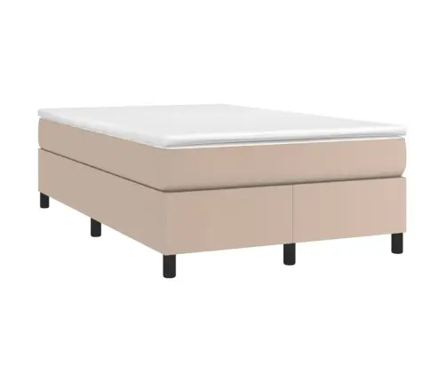 Atsperu Gulta Ar Matraci, Kapučīno, 120X190 Cm, Mākslīgā Āda Vidaxl