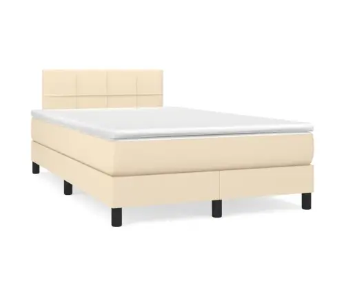 Lova Su Spyruoklėmis Ir Čiužiniu, Kreminė, 120X190cm Audinys