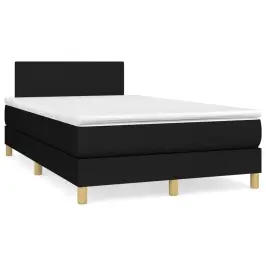 Atsperu Gulta Ar Matraci, Melns Audums, 120X190 Cm Vidaxl Atsperu Gulta Ar Matraci, Melns Audums, 120X190 Cm Vidaxl