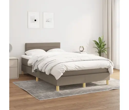 Lova Su Spyruoklėmis Ir Čiužiniu, Taupe, 120X190cm Audinys