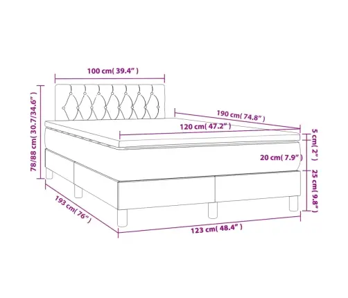 Atsperu Gulta Ar Matraci, Pelēkbrūns Audums, 120X190 Cm Vidaxl Atsperu Gulta Ar Matraci, Pelēkbrūns Audums, 120X190 Cm Vidaxl