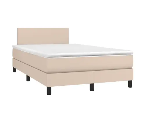 Lova Su Spyruoklėmis Ir Čiužiniu, Kapučino, 120X190cm Oda