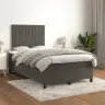 Atsperu Gulta Ar Matraci, Tumši Pelēks Samts, 120X190 Cm Vidaxl