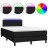 Atsperu Gulta Ar Matraci, Led, Melns Audums, 120X190 Cm Vidaxl