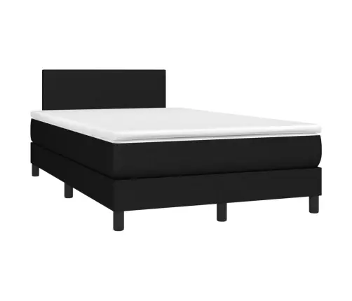 Atsperu Gulta Ar Matraci, Led, Melns Audums, 120X190 Cm Vidaxl