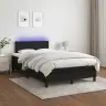 Atsperu Gulta Ar Matraci, Led, Melns Audums, 120X190 Cm Vidaxl