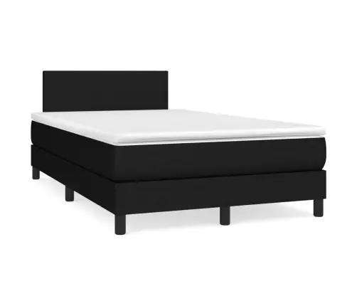 Atsperu Gulta Ar Matraci, Led, Melns Audums, 120X190 Cm Vidaxl