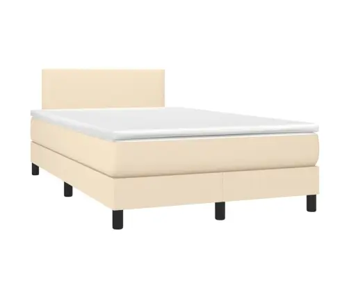 Lova Su Spyruoklėmis/Čiužiniu/Led, Kreminė, 120X190cm Audinys