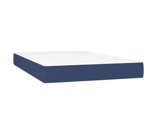 Atsperu Gulta Ar Matraci, Led, Zils Audums, 120X190 Cm Vidaxl