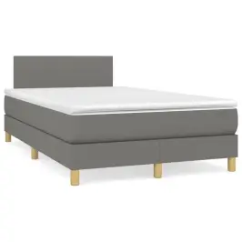 Lova Su Spyruoklėmis/Čiužiniu/Led, Pilka, 120X190cm Audinys Lova Su Spyruoklėmis/Čiužiniu/Led, Pilka, 120X190cm Audinys