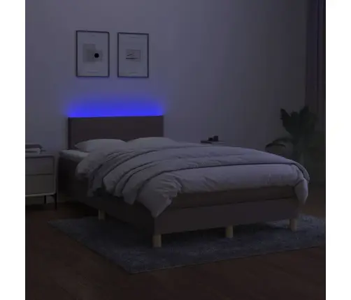 Lova Su Spyruoklėmis/Čiužiniu/Led, Taupe, 120X190cm Audinys