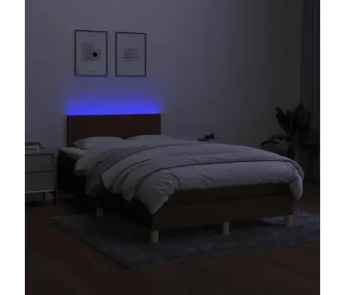 Lova Su Spyruoklėmis/Čiužiniu/Led, Ruda, 120X190cm Audinys