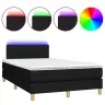 Atsperu Gulta Ar Matraci, Led, Melns Audums, 120X190 Cm Vidaxl