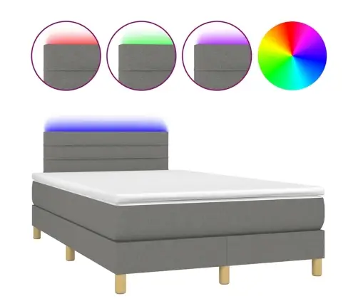 Kontinentaalvoodi, Madrats Ja Led, Tumehall, 120X190 cm Kangas