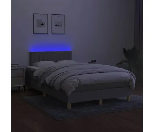 Lova Su Spyruoklėmis/Čiužiniu/Led, Pilka, 120X190cm Audinys