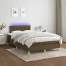 Atsperu Gulta Ar Matraci, Led, Tumši Brūns Audums, 120X190 Cm Vidaxl