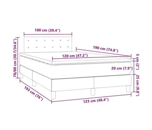 Lova Su Spyruoklėmis/Čiužiniu/Led, Juoda, 120X190cm Audinys