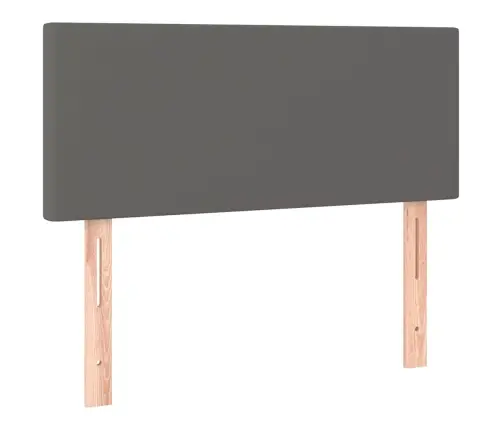 Atsperu Gulta Ar Matraci, Led, Pelēka, 120X190 Cm, Mākslīgā Āda Vidaxl