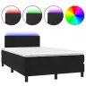 Atsperu Gulta Ar Matraci, Led, Melns Samts, 120X190 Cm Vidaxl