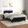 Atsperu Gulta Ar Matraci, Led, Melns Samts, 120X190 Cm Vidaxl