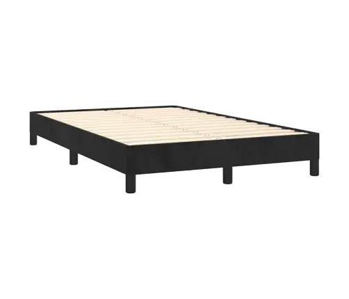 Atsperu Gulta Ar Matraci, Led, Melns Samts, 120X190 Cm Vidaxl